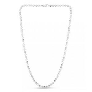 Sterling Silver 4mm Moon-cut Bead 18 inch Chain